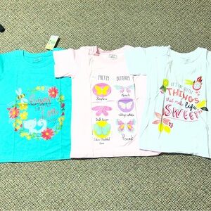 Hileelang Colorful Girl Youth Size 10 Graphic T-Shirts Set of 3